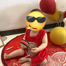 木木屋童裝嬰兒周歲衣服男寶寶夏季薄款生日抓周禮服新中式百日宴漢服 紅色三件套 90cm 90碼適合80-90年齡1-2歲左 曬單實(shí)拍圖