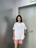 回力白色短袖t恤女正肩2025新款爆款中學(xué)生純色休閑半袖夏季純棉體恤 曬單實拍圖