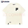 FILA FUSION斐樂(lè )潮牌情侶短袖街頭寬松純棉短袖T恤男女短T 曬單實(shí)拍圖