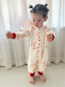 顆粒熊（KELIXIONG）嬰兒衣服A類純棉春秋四季款男女寶寶連體衣幼兒打底 滿印紅90 曬單實(shí)拍圖