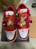 耐克球鞋定制  Air Jordan 1 婚鞋國風(fēng)金紅牡丹花女款低幫籃球鞋 金紅牡丹花 正品支持鑒定 36 定制不退不換 曬單實(shí)拍圖