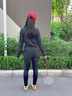 奇動【輕氧衣】女童夏季高彈運動訓(xùn)練外套春秋套裝瑜伽服 黑色 160 曬單實拍圖