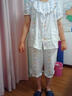 雅鹿睡衣女款2025新款夏季純棉紗布布料短袖中褲開(kāi)衫套裝薄款家居服紫色S 建議85-98斤以?xún)?曬單實(shí)拍圖