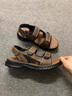 夢(mèng)特嬌（MONTAGUT）涼鞋男2025夏季新款頭層牛皮防滑軟底休閑沙灘鞋男防臭開(kāi)車涼拖鞋 黑色（皮鞋碼） 41 曬單實(shí)拍圖