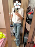 茵曼（INMAN）復古水洗微喇牛仔褲2025夏季女裝新款通勤百搭修身顯瘦長(cháng)褲 牛仔藍 26 曬單實(shí)拍圖
