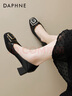 達芙妮單鞋女瑪麗珍船鞋2025春季新款工作宴會(huì )網(wǎng)面高跟小皮鞋女鞋子女 黑色 36 標準尺碼 曬單實(shí)拍圖