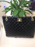 ITTB MK真皮包包女包通勤大容量托特包休閑菱格鏈條包女士單肩斜挎腋下包 黑色淺金鏈條配皮 送女朋友情人老婆閨蜜女生日禮物 曬單實(shí)拍圖