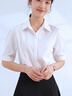 純棉襯衫女長袖輕奢高級感抗皺免燙高檔職業(yè)面試正裝商務(wù)白襯衣 白色方領(lǐng)暗扣 （長袖） 38 （110-120斤） 曬單實(shí)拍圖