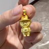 展緣足金包銀999拉布布項(xiàng)鏈吊墜可愛卡通公仔七夕情人節(jié)禮物送女朋友 拉布布項(xiàng)鏈約12克 包金1克 曬單實(shí)拍圖