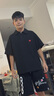 查爾斯桃心夏季基礎(chǔ)翻領(lǐng)愛心刺繡寬松休閑情侶百搭短袖polo衫 黑色 M  曬單實拍圖