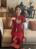 泰勒馬丁紅色新中式旗袍訂婚禮服女2025新款婚紗新娘主紗高檔秀禾服敬酒服 朱韻鳳儀（僅女裝） M 曬單實拍圖