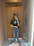 Calvin KleinJeans25夏季女士休閑簡(jiǎn)約ck字母純棉圓領(lǐng)針織短袖T恤47A227G 曬單實(shí)拍圖