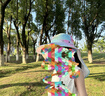 KKN兒童夏季全臉?lè )罆駶O夫帽遮陽(yáng)帽 印花炫彩 兒童款（建議4歲-15歲） 曬單實(shí)拍圖