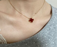 梵克雅寶（Van Cleef & Arpels）項鏈女 四葉草18K紅玉髓幸運星小紅花項鏈送女士女友節(jié)日送禮 中號 紅玉髓 VCARD38500 15mm 曬單實拍圖