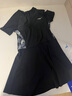 美津濃（MIZUNO）泳衣女連體裙擺短袖防曬抗氯遮肉顯瘦保守大碼溫泉泳裝AB367黑XL 曬單實(shí)拍圖