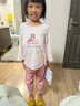 英博倫兒童睡衣春夏季七分袖純棉女童家居服套裝小孩空調(diào)服316粉紫 140 曬單實(shí)拍圖