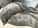 毛毯冬季加厚珊瑚絨毯羊羔絨蓋毯辦公室午睡午休被單人蓋腿小毯子 【灰色】兔毛泡泡毯-白羊羔絨 100x150cm【嬰兒毯-午休毯】 曬單實(shí)拍圖