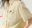 紫涵貓咪刺繡短袖襯衫女2025年夏季新款寬松時(shí)尚休閑米色純棉上衣 米色 XL 曬單實(shí)拍圖