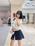 ANN ANDELMAN官方直營 2025夏季新款短袖 海軍藍(lán)撞色修身T恤 白色 S 曬單實(shí)拍圖
