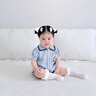 班喜迪嬰兒衣服夏季薄款夏日嬰幼兒女寶寶連體衣公主包屁衣夏裝外出爬服 藍色 80cm 曬單實拍圖