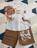 漢宮優(yōu)品周歲禮服男寶寶夏季短袖套裝中國風(fēng)兒童夏裝嬰兒衣服中式男童漢服 皮影戲短袖套裝 A款 90 曬單實拍圖