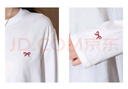 唐獅（TonLion）2025春女左胸圖案圓領(lǐng)長袖T恤 淺麻灰 M  曬單實(shí)拍圖