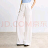 茵曼（INMAN）通勤簡(jiǎn)約薄款闊腿直筒褲女2025夏季百搭寬松顯瘦休閑長(zhǎng)款子 白色 XL 曬單實(shí)拍圖