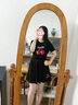 MsShe【重工刺繡巨顯瘦套裝】大碼女裝2025夏季胖mmT恤短褲兩件套 黑色25年8月5日到貨 2XL 曬單實(shí)拍圖