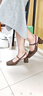 CHARLES&KEITH25秋季新品一字帶方頭粗跟瑪麗珍涼鞋七夕禮物CK1-60580316 ANIMAL PRINT NATURAL棕色/黑色 37 （235） 曬單實拍圖