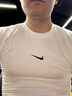 耐克男子緊身輕薄訓練上衣冬季舉重速干短袖針織NIKE PRO FB7933 100白/黑 M 曬單實(shí)拍圖