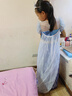 藍貝妮冰雪奇緣愛莎公主裙夏季女童連衣裙女孩夏裝cosplay兒童艾莎裙子 裙子+披風+魔法棒皇冠 140 碼 曬單實拍圖