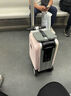 美麗鳥(niǎo)大容量電動(dòng)行李箱可上飛機可騎行可登機旅行箱男女電動(dòng) 20寸銀灰色條紋款【可登機】贈坐墊 曬單實(shí)拍圖