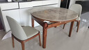 挽鑫 餐桌 可伸縮實(shí)木巖板餐桌椅組合家用餐桌方圓兩用中小戶(hù)型吃飯桌 胡桃色-12MM抗菌意大利灰-八角椅 1.2m 一桌四椅【加粗桌腿】 曬單實(shí)拍圖