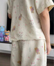 貓人【抗菌防螨】女士睡衣女純棉100%棉印花長(zhǎng)袖夏季薄家居服女兩件套 曬單實(shí)拍圖