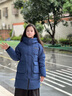 波司登（BOSIDENG）25年新款男女兒童長款5A抗菌4防面料蓬松連帽羽絨服T250246916DS 深菘藍(lán)5181 160 /80 曬單實(shí)拍圖
