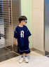 哈羅小黃鴨 HAL.DUCK男童套裝夏裝2025新款中大童網(wǎng)紅酷帥男孩夏季兒童短袖短褲薄款潮 藏青色 120 cm 曬單實(shí)拍圖