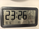 碼仕鬧鐘學(xué)生溫濕度計大屏充電電子智能夜光兒童起床專用神器LCD床頭鐘開學(xué)必備Q198黑 曬單實拍圖