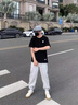 保威特犀牛（POVOTE）休閑褲男士春秋季新款休閑寬松純色抽繩衛(wèi)褲 SW00灰色 2XL 曬單實(shí)拍圖