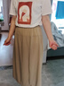 葉祺枚高腰百搭顯瘦半身褲裙女2025夏季新款寬松闊腿褲子肌理感工裝裙褲 黑色 均碼 L[建議110-125斤] 曬單實拍圖