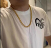 可穎圓珠黃金項(xiàng)鏈男9999足金霸氣大氣男士真金鏈實(shí)心空心金包銀光面鏈 金2.5克-總重約60克-7毫米 曬單實(shí)拍圖