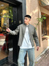 樂(lè)著LEZORA 進(jìn)口全棉雙層油蠟布 vintage復(fù)古水洗立領(lǐng)機(jī)車夾克男 棕色 M 曬單實(shí)拍圖