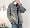 OEMG水洗牛仔外套男春秋夏季新款潮牌美式復古破洞痞帥寬松潮流夾克 復古藍 XL [建議125-140斤] 曬單實拍圖
