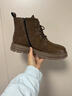 三利泰春季男士馬丁靴大碼45中幫厚底46男款皮靴子47高幫鞋48加大號男鞋 k3022棕色 46 曬單實(shí)拍圖