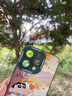 圣圖朗蠟筆小新適用iPhone16promax手機殼蘋果15新款硅膠13帶掛繩14小眾plus透明12女高級感11全包防摔套 秋天小新撞色【古董白】彩色瞳眼  iPhone 16 pro max 曬單實拍圖