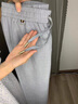皮爾卡丹（pierre cardin）冰感透氣亞麻休閑褲男士2025夏季薄款抗皺免燙直筒褲松緊運(yùn)動(dòng)褲子 灰色【冰絲亞麻】 XL 【推薦體重120-130斤】 曬單實(shí)拍圖