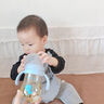 Comotomo可么多么旗下喬治熊奶瓶6個月以上斷奶新生嬰兒防脹氣耐摔寶寶吸 薔薇藍+奶嘴+清潔套裝 320ml 曬單實拍圖