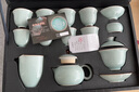 蘇氏陶瓷（SUSHI CERAMICS）汝窯冰花釉茶具套裝 開片可養(yǎng)金線泡茶壺三才蓋碗8茶杯高檔禮盒裝 曬單實拍圖