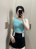 LULU VALAUA普拉提運動(dòng)背心女防震一體式訓練服內衣跑步瑜伽上衣健身文胸春夏 潮青色 L  【推薦115-125斤】 曬單實(shí)拍圖