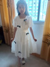G.DUCKKIDS童裝女童連衣裙夏裝2024新款女大童長(zhǎng)裙雪紡裙子兒童公主裙夏季薄 白色gcqkcec 160 (建議身高150cm 13-14歲) 曬單實(shí)拍圖