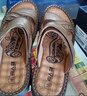 老人頭涼鞋男夏季涼拖露趾頭層牛皮真皮按摩軟底男士沙灘鞋特大碼46碼 曬單實(shí)拍圖